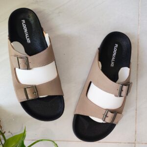 Men’s off-white Comfort Slides: Trendy Suede Sandals for Everyday Wears