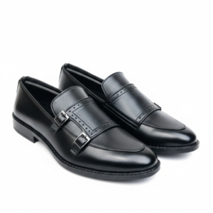 Executive Elegance: Men’s Premium Double Monk Strap Leather Loafers