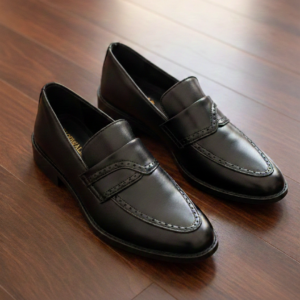 Premium Men's Brogue Detail Penny Loafers